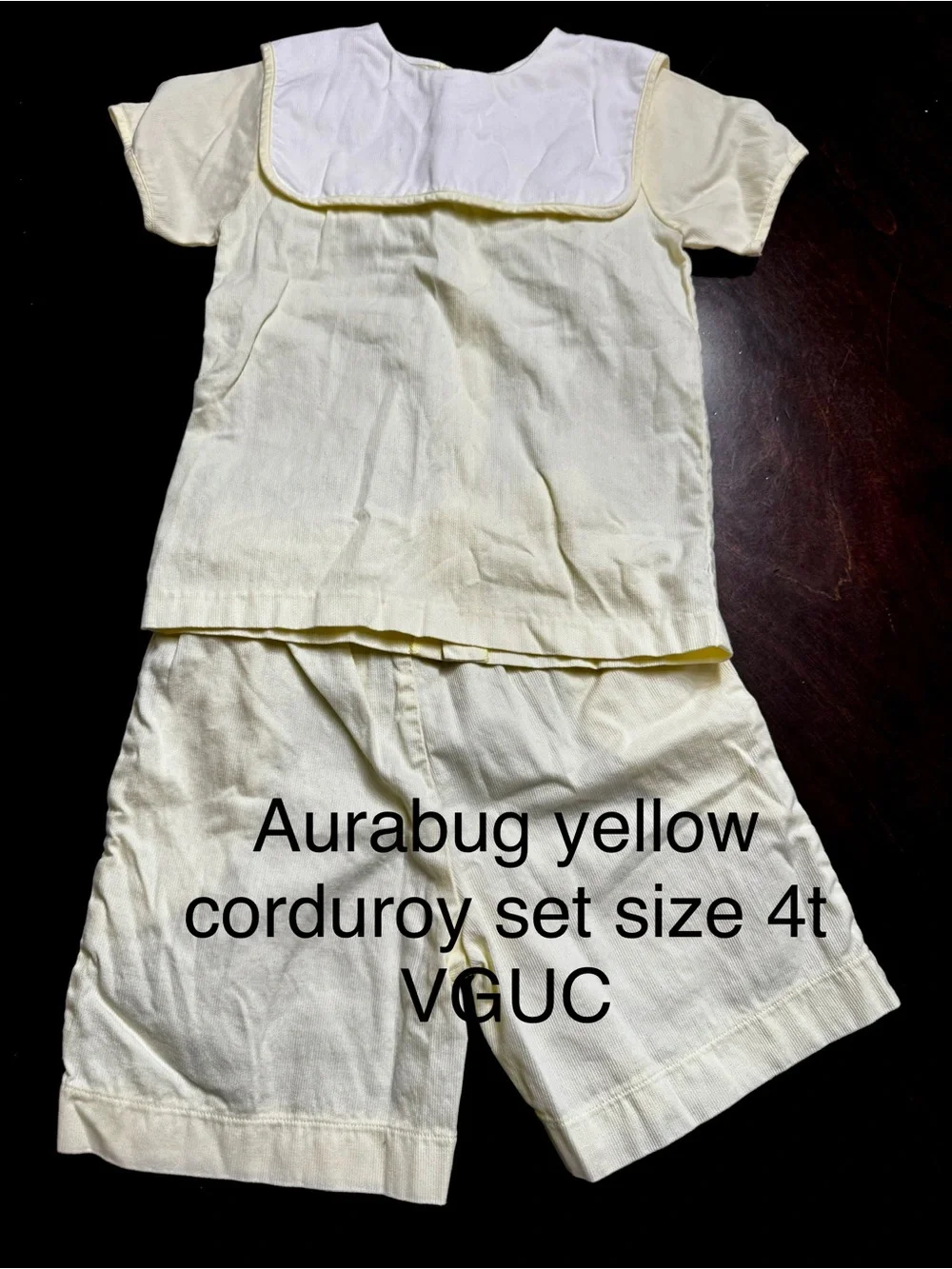 Aura Yellow Kids Matching Set - Short Sleeve Top & Shorts